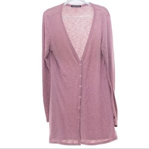 Charlotte Russe Button Up Mauve Rose Pink Sweater